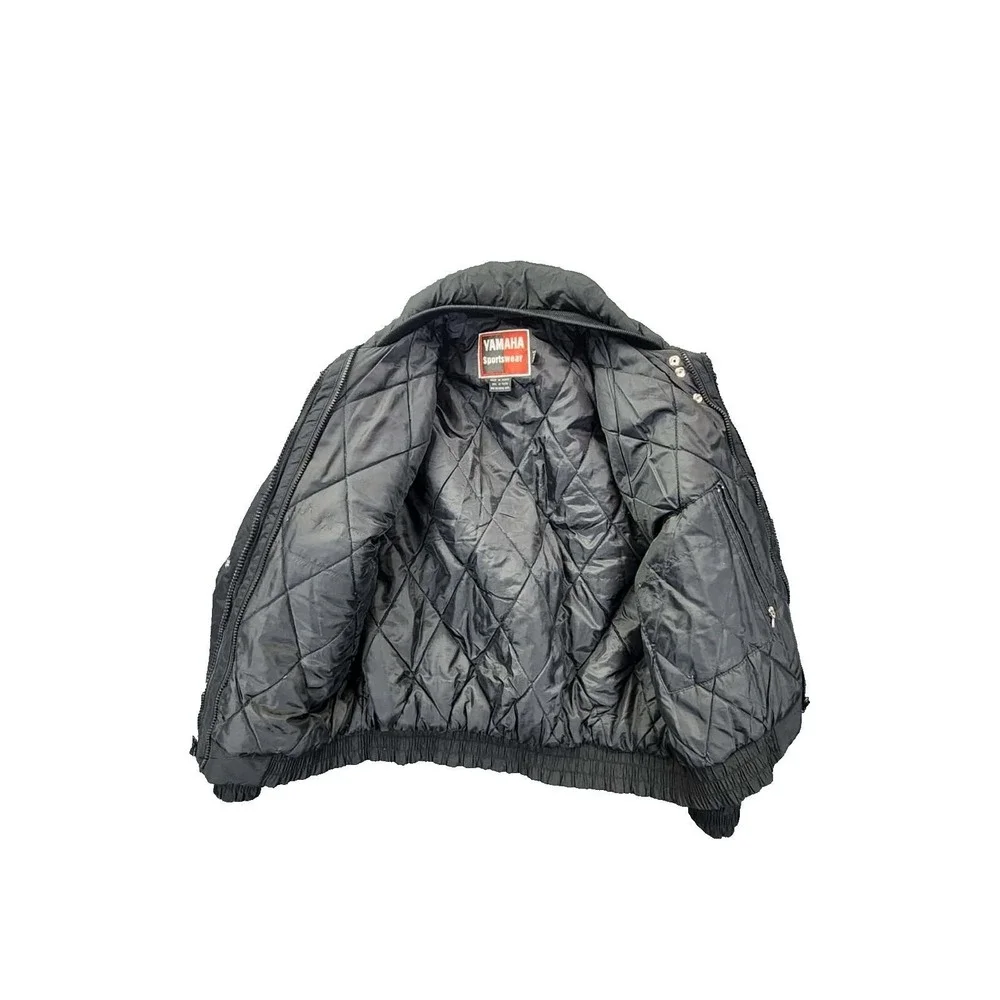 Yamaha Jacket Womens LT Black‎ Pink Sportswear Vintage Snowmobile Quilted Padded